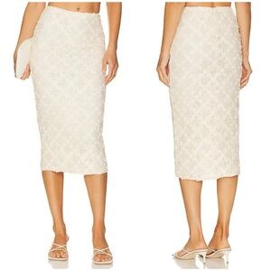 CAMILA COELHO Veranda Midi Skirt In Ivory
